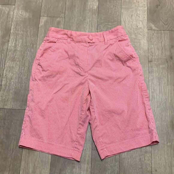 Womens Talbots Stretch Pin‎ Stripe Bermuda Shorts - Picture 1 of 6